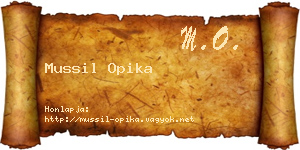 Mussil Opika névjegykártya